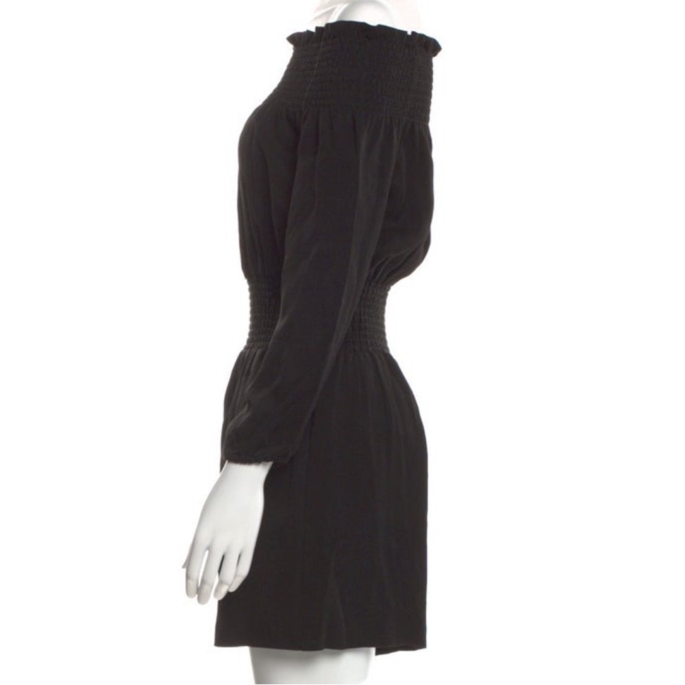 Maje Ilanda Off-The-Shoulder Romper Size 36 Black Linen Viscose Blend Casual - Picture 4 of 12